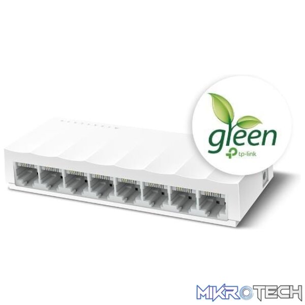 TP-Link LS1008 8-Port 10/100 Mbits Desktop Switch Unmanaged Network Fast Ethernet White - Image 2