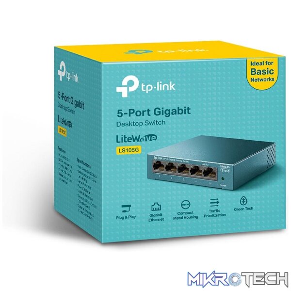 TP-Link LS1008G 8-Port 10/100/1000 Mbits Desktop Switch Unmanaged Black - Image 6