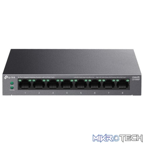 TP-Link LiteWave LS108GP 8-port PoE+ Gigabit Unmanaged Switch - Image 2