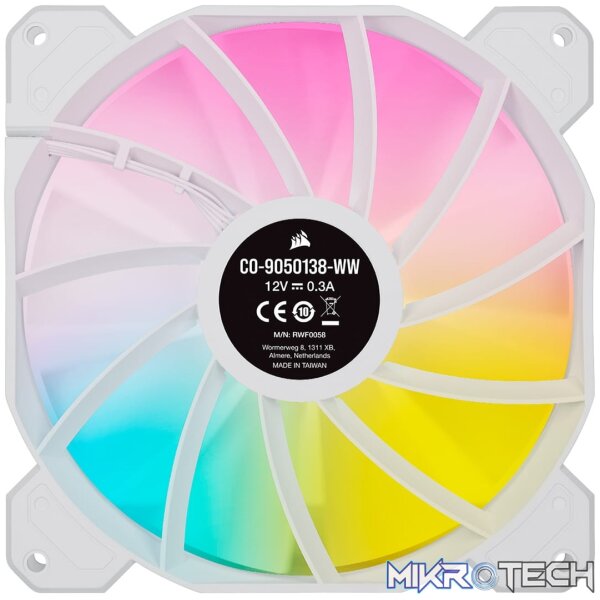 Corsair iCUE SP140 RGB ELITE Performance 140mm White PWM Fan - Single Pack - Image 2