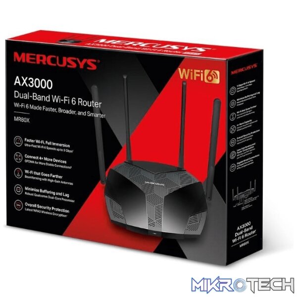 mr80x-routers-43230515626148 Mercusys MR80X AX3000 Dual-Band Wi-Fi 6 Router - Image 1