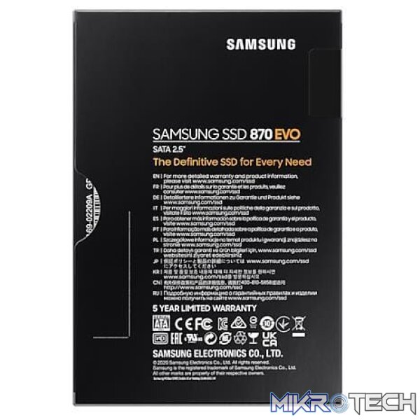 Samsung 870 Evo 2.5-inch 500GB Serial ATA III Internal SSD MZ-77E500BW - Image 5