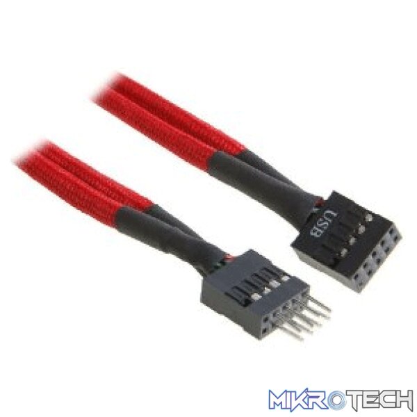 product_CH-BAiUR Bitfenix Red alchemy multi sleeved(1) 30cm - internal USB header extension cable - Image 1