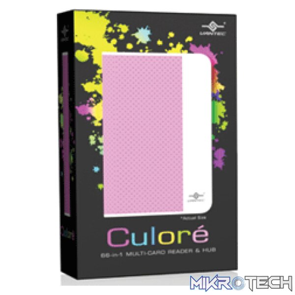 product_CR-V100P Vantec Culor'e UGT-CR100-PK Pink external 66-in-1 USB card reader - Image 1