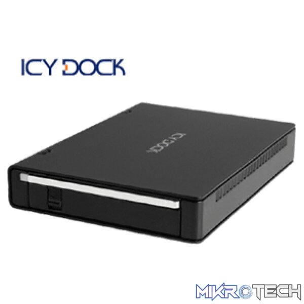 product_EE-i559SUFBK_iuvf-wd ICYDOCK MB559UEA-1SB Black multi-drive, ultra-thin, SATA to USB 2.0+Firewire IEEE1394A 3.5" external enclosure. - Image 1