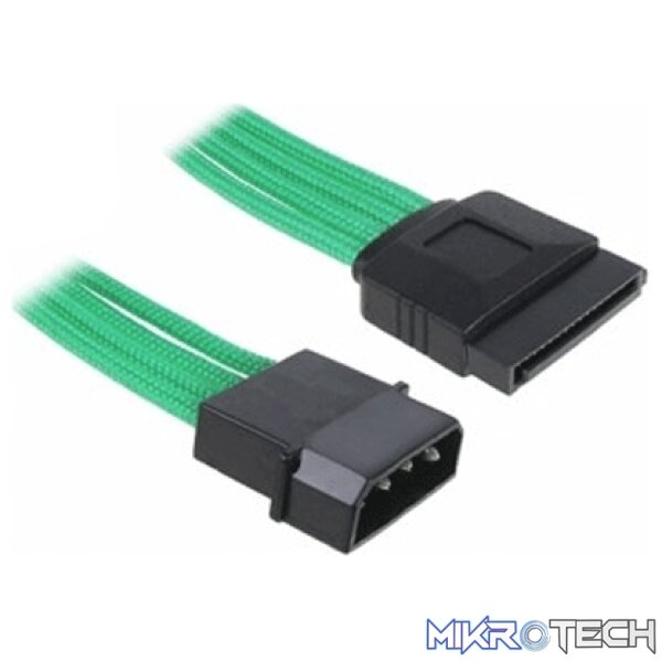 product_PS-BAM1SA45G Bitfenix alchemy multisleeved cable - 45cm - 1x 4pin Molex to 1x SATA power cable - Green - Image 1