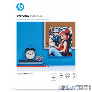 HP Everyday Glossy Photo Paper - 100 Sheets A4 200gsm Q2510A