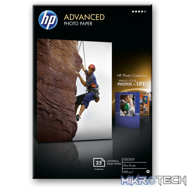 HP Advanced Photo Paper 10X15 Glossy 25Sheets Q8691A HP Advanced Photo Paper 10X15 Glossy 25Sheets Q8691A