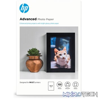 HP Advanced Glossy Photo Paper - 100 Sheets 10x15cm 250gsm Q8692A
