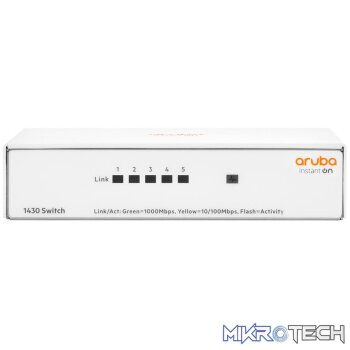 HPE Networking Instant On 1430 5-port Unmanaged L2 Gigabit Ethernet Switch White R8R44A