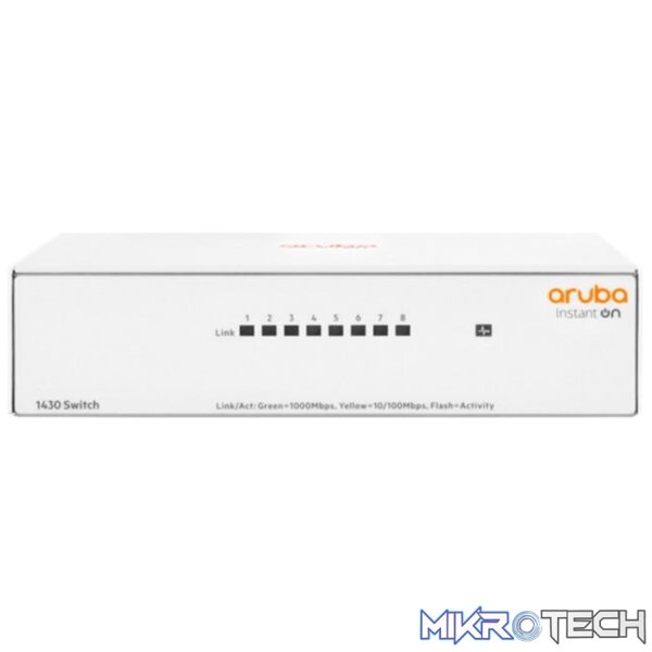 HPE Networking Instant On 1430 8-port Gigabit Unmanaged L2 Switch R8R45A HPE Networking Instant On 1430 8-port Gigabit Unmanaged L2 Switch R8R45A