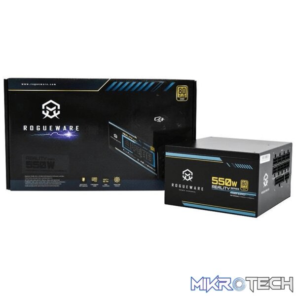 Rogueware Reality Series 550W Fully Modular 80 Plus Gold Active PFC Power Supply RW-GR550AC Rogueware Reality Series 550W Fully Modular 80 Plus Gold Active PFC Power Supply RW-GR550AC
