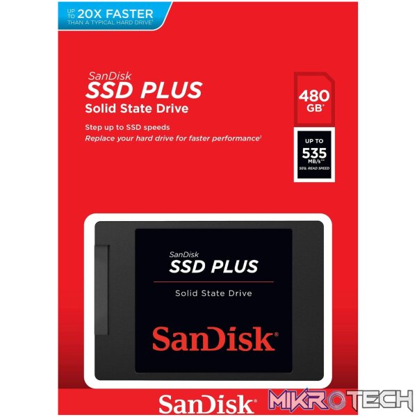 SanDisk Plus 2.5-inch 480GB Serial ATA III SLC Internal SSD SDSSDA-480G-G26 - Image 2