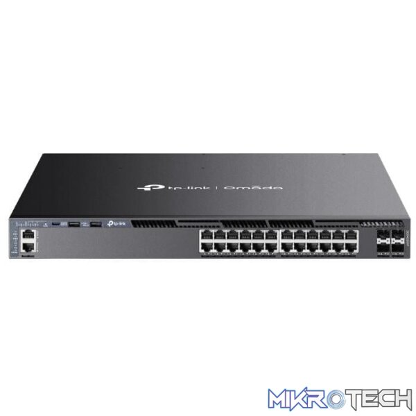 sg6428xhp-network-switches-52920982995311 TP-Link Omada 24-port Gigabit Stackable L3 Managed PoE+ Switch with 4x10G Slots SG6428XHP - Image 1