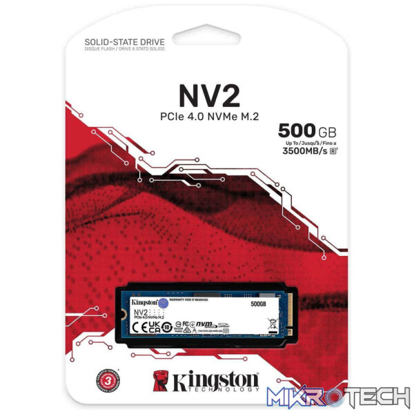 Kingston NV2 M.2 500GB PCIe 4.0 NVMe Internal SSD SNV2S/500G - Image 3