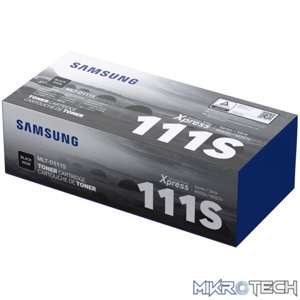 Samsung MLT-D111S Black Toner Cartridge 1000 pages SU819A Single-pack Samsung MLT-D111S Black Toner Cartridge 1000 pages SU819A Single-pack