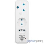 Switched 3-way Schuko Adapter with 1x Type-C and 1x USB-A Charger SWD-72014-WT - Image 3
