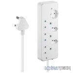 Switched Basic 6-way Multiplug with 0.5m Cord White SWD-75019-05-WT