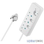 Switched Basic 6-way Multiplug with 0.5m Cord White SWD-75019-05-WT - Image 2