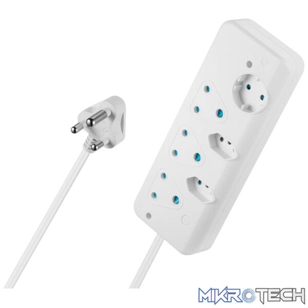 Switched Basic 6-way Multiplug with 0.5m Cord White SWD-75019-05-WT - Image 2