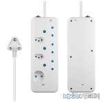 Switched Basic 6-way Multiplug with 0.5m Cord White SWD-75019-05-WT - Image 4