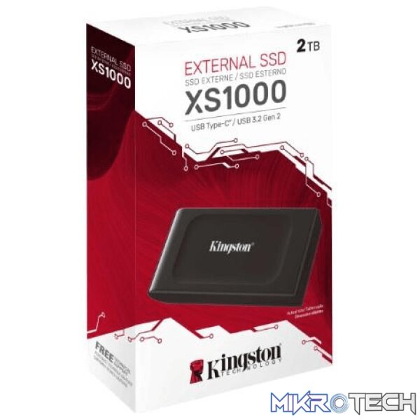Kingston XS1000 2TB Portable External SSD Black SXS1000/2000G Kingston XS1000 2TB Portable External SSD Black SXS1000/2000G