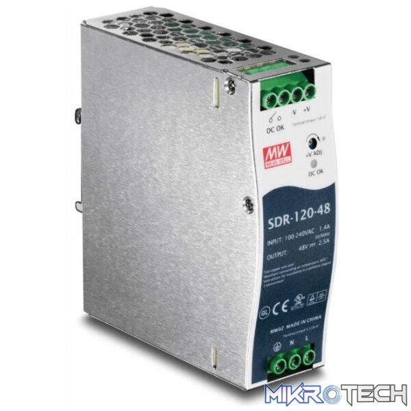 ti-s12048-chargers-and-adapters-44830606622884 Trendnet 48V 120W Single Output Industrial DIN-Rail Power Supply - Image 1