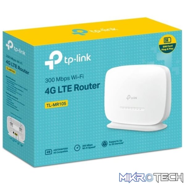 tl-mr105-wifi-routers-52908101370223 TP-Link TL-MR105 300Mbps Wireless N 4G LTE Router - Image 1