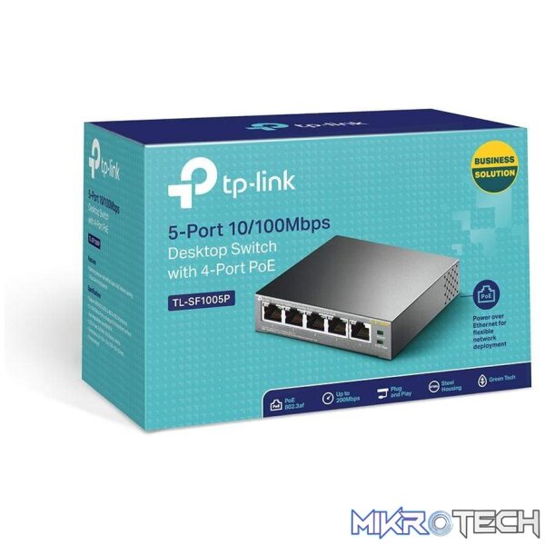 TP-Link TL-SF1005P Unmanaged Network Switch Fast Ethernet 10/100 Mbits PoE Black - Image 2