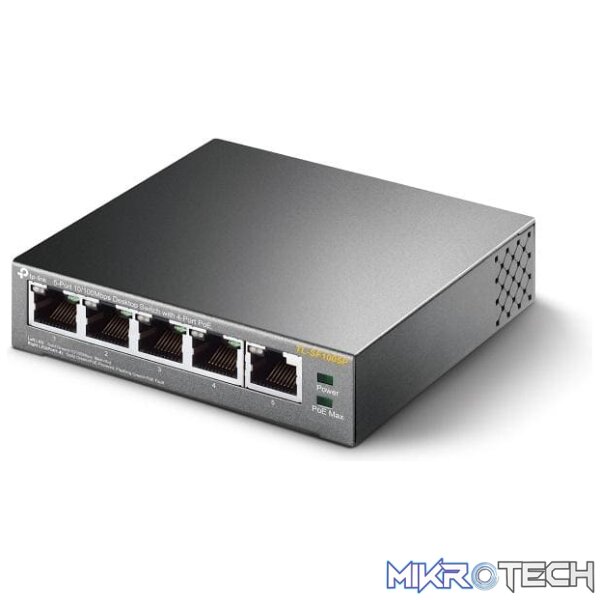 TP-Link TL-SF1005P Unmanaged Network Switch Fast Ethernet 10/100 Mbits PoE Black - Image 3