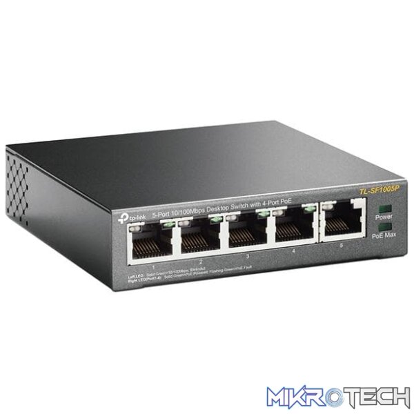 TP-Link TL-SF1005P Unmanaged Network Switch Fast Ethernet 10/100 Mbits PoE Black - Image 4