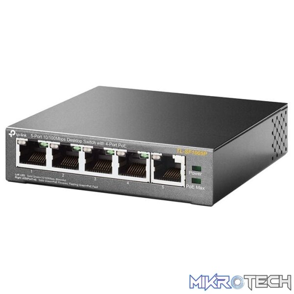 TP-Link TL-SF1005P Unmanaged Network Switch Fast Ethernet 10/100 Mbits PoE Black - Image 5