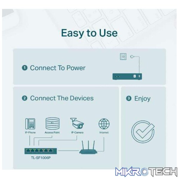 TP-Link TL-SF1006P Network Switch Fast Ethernet (10/100) Power over (PoE) Black - Image 8