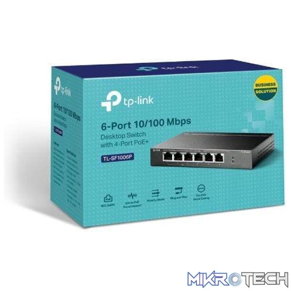 TP-Link TL-SF1006P Network Switch Fast Ethernet (10/100) Power over (PoE) Black - Image 9