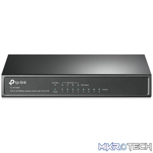 tl-sf1008p-switches-30248531263652 TP-Link TL-SF1008P Unmanaged Network Switch Fast Ethernet 10/100 Mbits PoE Olive - Image 1