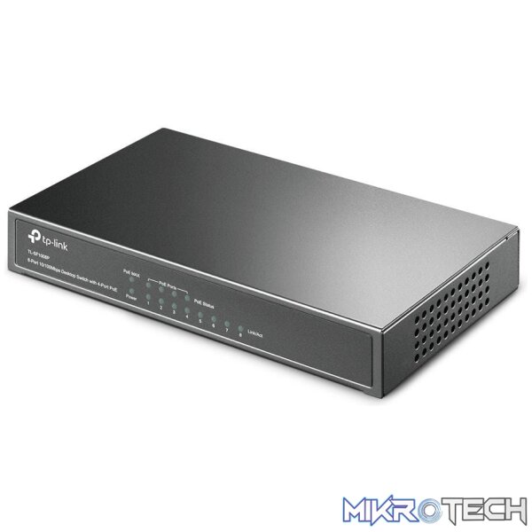 TP-Link TL-SF1008P 8-Port 10/100Mbps Desktop Switch with 4-Port PoE - Image 4
