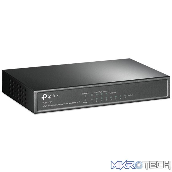 TP-Link TL-SF1008P 8-Port 10/100Mbps Desktop Switch with 4-Port PoE - Image 3