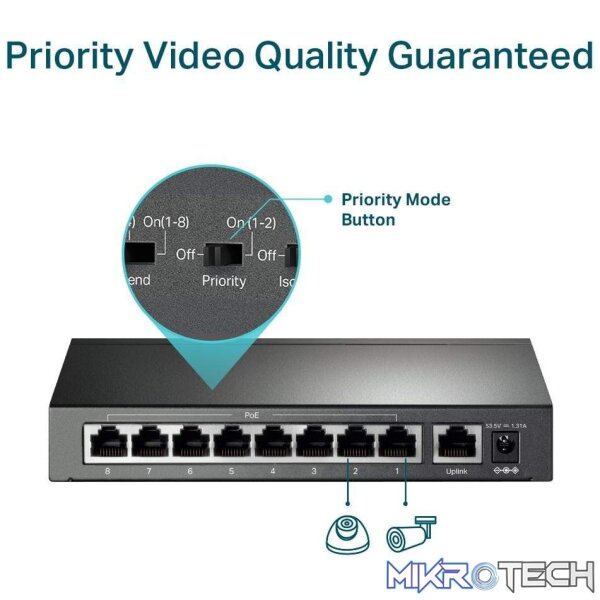 TP-Link 9 Port Unmanaged POE Desktop Switch - Image 4
