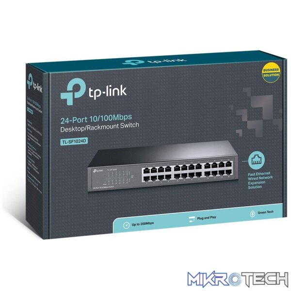 tl-sf1024d-switches-42556025700516 TP-Link TL-SF1024D 24-port 10/100Mbps Desktop /Rackmount Switch - Image 1