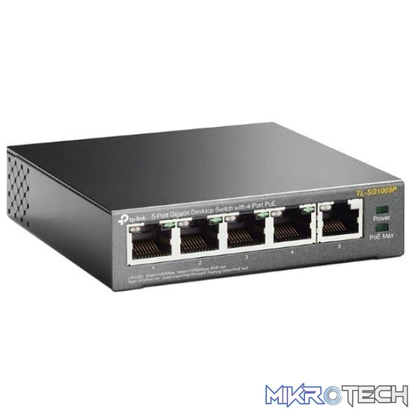 TP-Link TL-SG1005P 5-port GbE Unmanaged Desktop Switch with 4x PoE+ Ports - Image 3