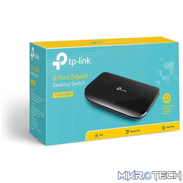 TP-Link TL-SG1008D 8-Port Gigabit Desktop Switch Unmanaged Black - Image 2