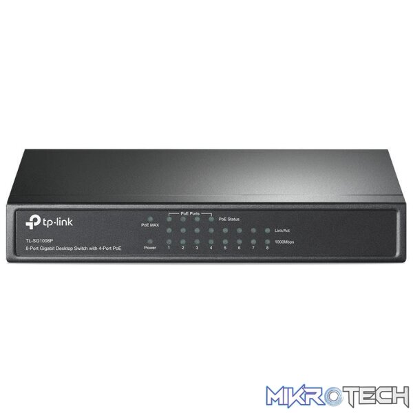 tl-sg1008p-switches-31008889110692 TP-Link TL-SG1008P Network Switch Gigabit Ethernet 10/100/1000 Mbits PoE Hazelnut - Image 1