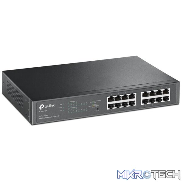 TP-Link TL-SG1016PE Managed Network Switch Gigabit Ethernet 10/100/1000 Mbits PoE Black - Image 2