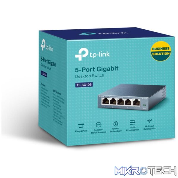 TP-Link TL-SG105 5-Port 10/100/1000 Mbits Desktop Switch Unmanaged Black - Image 3