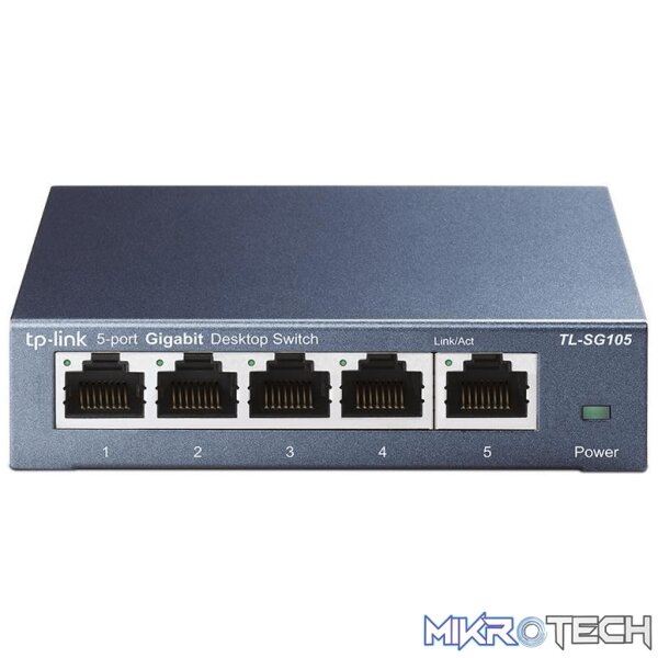 tl-sg105-switches-31011398516900 TP-Link TL-SG105 5-Port 10/100/1000 Mbits Desktop Switch Unmanaged Black - Image 1