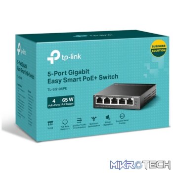 TP-Link TL-SG105PE 5-port GbE Easy Smart Managed Switch with 4-port PoE+