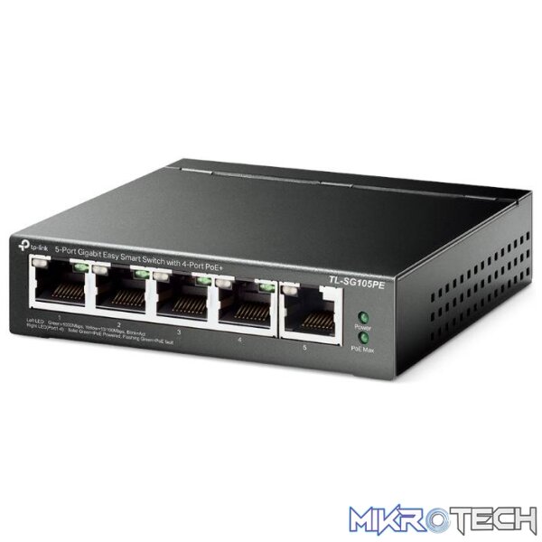 TP-Link TL-SG105PE 5-port GbE Easy Smart Managed Switch with 4-port PoE+ - Image 3