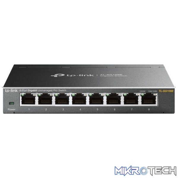 tl-sg108e-switches-30248983658660 TP-Link TL-SG108E Unmanaged Network Switch L2 Gigabit Ethernet 10/100/1000 Mbits Black - Image 1