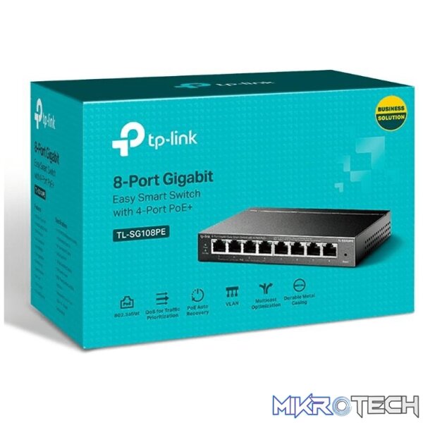 tl-sg108pe-switches-43068497952932 TP-Link 8 Port Gigabit Smart POE Desktop Switch - Image 1
