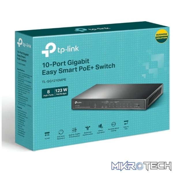 tl-sg1210mpe-switches-43068516499620 TP-Link TL-SG1210MPE 10-port Gigabit Easy Smart Switch with 8-port PoE+ - Image 1